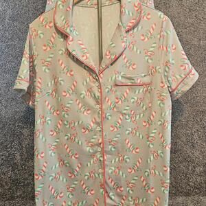 Keva Molly Candy Cane Print PJ set. Top and Shorts. NWT. Small